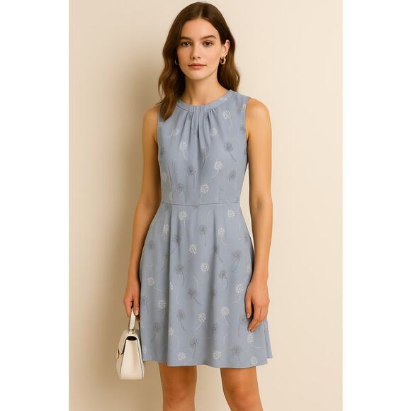 Banana Republ Dresses & Skirts - Banana Republic Blue Floral Midi Dress –Fit & Flare, Soft Chiffon, Size 6